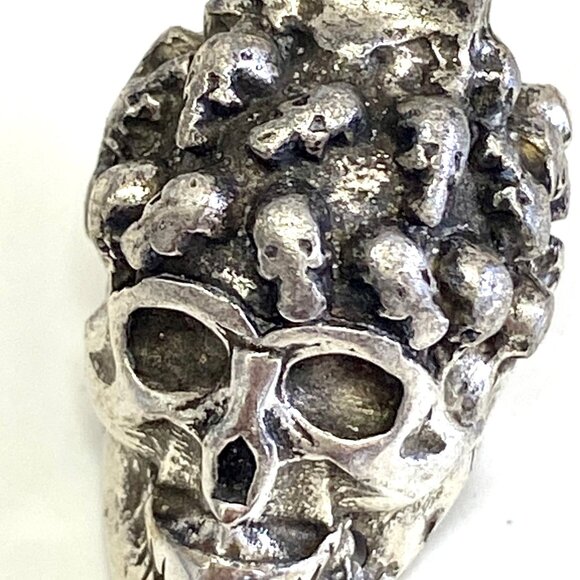 LOT of 2 Larger Punisher Skull Charms for Leather or Chain Tassels - Picture 4 of 8